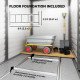 4.6' x 9' Steel Outdoor Storage Shed, Lean to Shed, Metal Tool House with Foundation Kit, Lockable Doors, Gloves and 2 Air Vents for Backyard, Patio, Lawn, Dark Grey