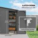 4.6' x 9' Steel Outdoor Storage Shed, Lean to Shed, Metal Tool House with Foundation Kit, Lockable Doors, Gloves and 2 Air Vents for Backyard, Patio, Lawn, Dark Grey