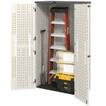 368 Gallon Outdoor Storage Cabinet with Openable Top and Lockable Doors for Lawnmower, Trash Can, Patio Accessories