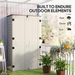 368 Gallon Outdoor Storage Cabinet with Openable Top and Lockable Doors for Lawnmower, Trash Can, Patio Accessories