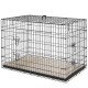 42" Dog Crate with 2 Doors, Folding Metal Dog Cage with Soft Cushion, Removable Tray, Handle, for Small Dogs, Black