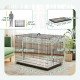 42" Dog Crate with 2 Doors, Folding Metal Dog Cage with Soft Cushion, Removable Tray, Handle, for Small Dogs, Black