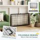 42" Dog Crate with 2 Doors, Folding Metal Dog Cage with Soft Cushion, Removable Tray, Handle, for Small Dogs, Black