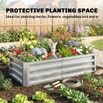 Galvanized Raised Garden Bed, Outdoor Planter Box for Vegetables, Flowers, Herbs, 4' x 2' x 1', Silver