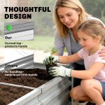 Galvanized Raised Garden Bed, Outdoor Planter Box for Vegetables, Flowers, Herbs, 4' x 2' x 1', Silver
