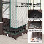 Raised Garden Bed Kit with Trellis, Plastic Raised Flower Bed with PE Cover and Zipper Door, 47 x 16 x 50 inch