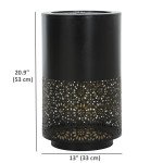 21" Tall Garden Waterfall Fountain with LED Lights, Outdoor Water Fountain Water Feature with Adjustable Flow, Black