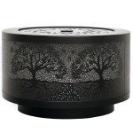Outdoor Water Fountain with LED Lights, 10" Tall Garden Waterfall Fountain Feature with Adjustable Flow, Black