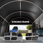 10' x 15' Portable Shed, Outdoor Storage Shed Tent with Roll-Up Zipper Door for Patio Garden Garage, Dark Grey