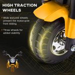 Kids Electric Motorcycle 6V Battery Powered Ride-On Dirt Bike, 3-Wheel Motorbike, Yellow