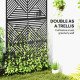 Metal Outdoor Privacy Screen, Freestanding Outdoor Divider with Stand, Decorative Privacy Panel, 78" x 48", Black