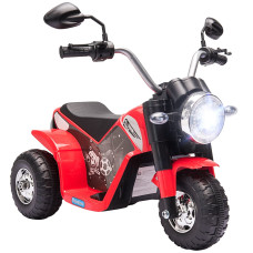 Kids Electric Motorcycle 6V Battery Powered Ride-On Dirt Bike, 3-Wheel Motorbike with Horn, Headlights, Realistic Sounds, 1.24 mph Speed, for Girls and Boys 18–36 Months, Red