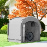 Bike Storage Shed Tent, Portable and Waterproof with 210D Oxford Fabric and Carry Bag for 3-4 Bicycles, Dark Grey