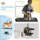 Dog Grooming Table w/ Adjustable Arm, Mesh Tray, Two Nooses, Rubber Surface, 35" x 24" x 61", Black