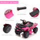 6V Kids ATV Quad, 4-Wheeler Battery-Powered Electric Ride-On Car with Music, Forward Drive, for Boys and Girls Ages 18–36 Months, Pink