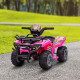 6V Kids ATV Quad, 4-Wheeler Battery-Powered Electric Ride-On Car with Music, Forward Drive, for Boys and Girls Ages 18–36 Months, Pink