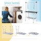 Foldable Dog Grooming Table with Adjustable Grooming Arms, Storage Shelf, Two Nooses, 42" x 24" x 61", Black