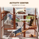 Large Outdoor Catio with 6 Jumping Platforms, Scratching Post, 2 Ramps, Waterproof Roof, Orange