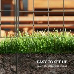 Metal Garden Fence, Decorative Fence Set of 6, 181.1" x 38.2", Vegetable Fence, Path Border, Garden Edging, Black