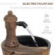 Outdoor Fountain, Garden Water Fountain with Electric Pump for Porch, Deck, Yard, Carbonized