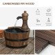 Outdoor Fountain, Garden Water Fountain with Electric Pump for Porch, Deck, Yard, Carbonized