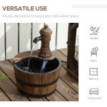 Outdoor Fountain, Garden Water Fountain with Electric Pump for Porch, Deck, Yard, Carbonized