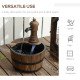 Outdoor Fountain, Garden Water Fountain with Electric Pump for Porch, Deck, Yard, Carbonized