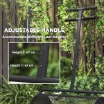 24 Inch Compost Spreader, Peat Moss Spreader with 24.4"/26.4" Height Adjustable Handle, Soil Spreader for Lawn, Black