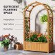Wooden Raised Garden Bed with Arch Trellis, 33" x 14" x 57" Raised Planter Box with Drainage Holes, Trellis Planter for Vine Climbing Plants