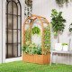 Wooden Raised Garden Bed with Arch Trellis, 33" x 14" x 57" Raised Planter Box with Drainage Holes, Trellis Planter for Vine Climbing Plants