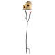 57" Outdoor Bird House with Pole, Metal Bird Houses for Outside, Double-Hole Birdhouse Outdoor Decoration, Yellow