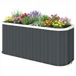 Galvanized Raised Garden Bed, Deep Root Planter Box, Outdoor Garden Bed with Plant Labels, 5' x 2' x 2', Dark Grey