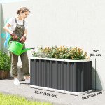 Galvanized Raised Garden Bed, Deep Root Planter Box, Outdoor Garden Bed with Plant Labels, 5' x 2' x 2', Dark Grey