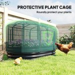 Galvanized Raised Garden Bed with Crop Cage and Watering System, 6' x 3' Outdoor Planter Box, Dark Grey