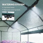 Galvanized Raised Garden Bed with Crop Cage and Watering System, 6' x 3' Outdoor Planter Box, Dark Grey