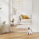 26"-37" Dog Gate, Adjustable Pet Gate, Fits 14" Tall with 2 Extension, Pressure Mount Kit for Stairs and Doorways, White