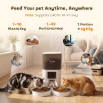 Automatic Cat Feeder for 2 Cats, 2.4G WiFi Pet Food Dispenser 6L APP Control