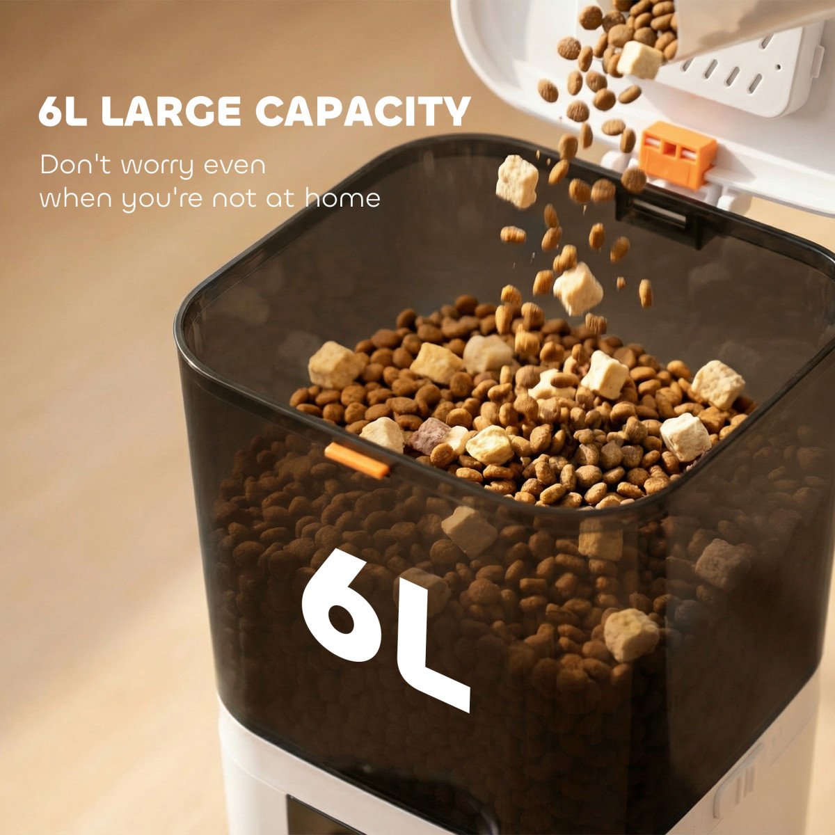 Automatic Cat Feeder for 2 Cats, 2.4G WiFi Pet Food Dispenser 6L APP Control