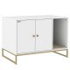 Cat Litter Box Enclosure with Tall Legs, Litter Mat, Fits Mots of Litter Box, 31.5" x 20" x 22", White