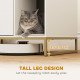 Cat Litter Box Enclosure with Tall Legs, Litter Mat, Fits Mots of Litter Box, 31.5" x 20" x 22", White