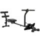 Soozier Hydraulic Rowing Machine with LCD Monitor, Sit-Up Function for Home Gym, Black