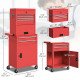 Large Tool Cabinet, 3-in-1 Rolling Tool Chest, Detachable Tool Storage Organizer with 6 Drawers and Pegboard, Red