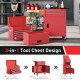 Large Tool Cabinet, 3-in-1 Rolling Tool Chest, Detachable Tool Storage Organizer with 6 Drawers and Pegboard, Red