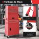 Large Tool Cabinet, 3-in-1 Rolling Tool Chest, Detachable Tool Storage Organizer with 6 Drawers and Pegboard, Red