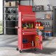 Large Tool Cabinet, 3-in-1 Rolling Tool Chest, Detachable Tool Storage Organizer with 6 Drawers and Pegboard, Red