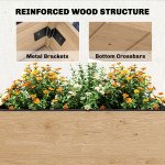 Wooden Raised Garden Bed, 2-Tier Raised Planter with Storage Shelf, Side Board, Drainage Holes and Liner