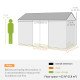 12' x 5.5' Metal Garden Storage Shed, Outdoor Tool Storage House with Lockable Door, Vents, Sloped Roof, Light Grey