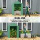 Greenhouse with Raised Garden Bed, Galvanized Metal Planter Box with PE Cover, Roll Up Door, 56" x 56" x 75", Green