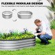 2Pcs Galvanized Raised Garden Bed, 5 x 3 x 1 ft Modular Metal Garden Beds with Rubber Strip Edging, Silver
