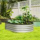 Galvanized Raised Garden Bed, 4 x 3 x 1 ft Modular Metal Garden Beds with Rubber Strip Edging, Silver